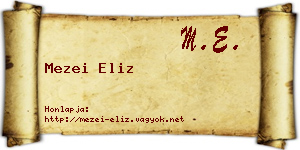 Mezei Eliz névjegykártya